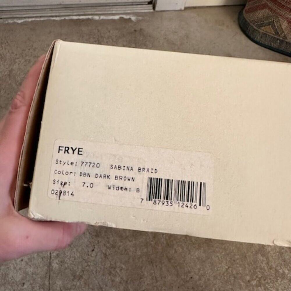 FRYE Sabrina braided Campus Round Toe Tall leather boots size 7 - Picture 6 of 7